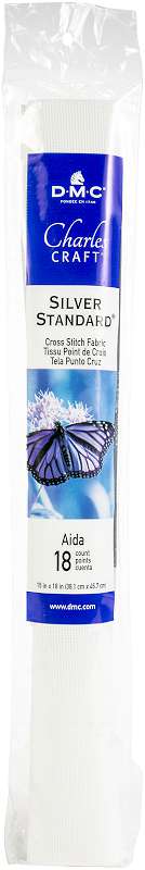 Silver Label Aida 18 Count 15"X18" Soft Tube White