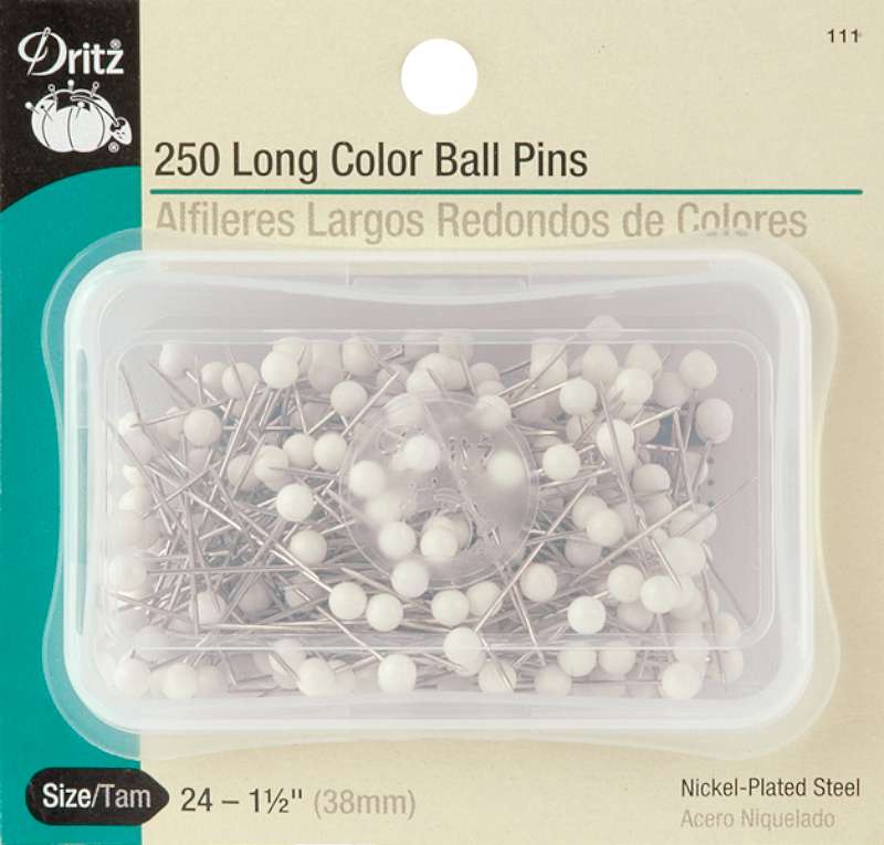 Long Color Ball Pins Size 24 250/Pkg