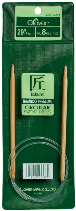 Takumi Bamboo Circular Knitting Needles 29" Size 10/6mm
