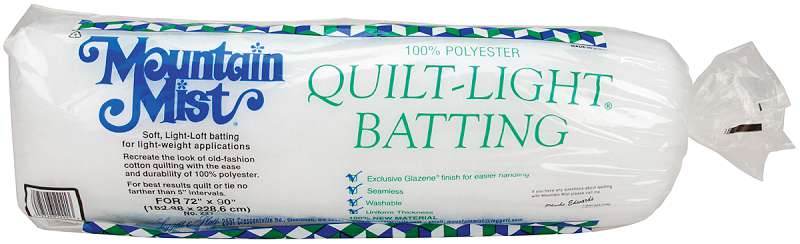Quilt-Light Polyester Batting Twin Size 72"X90" FOB: MI