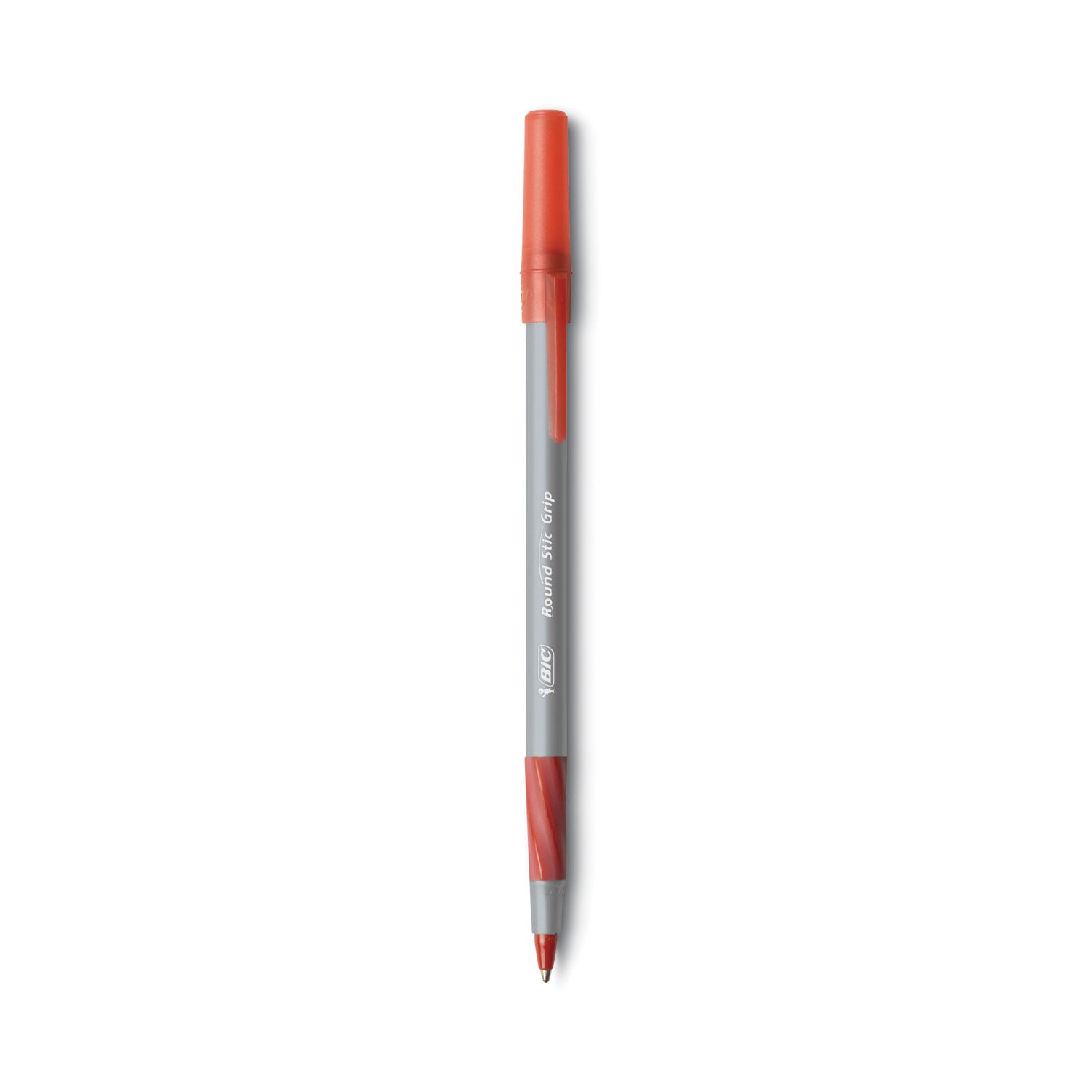BIC® Round Stic Grip Xtra Comfort Ballpoint Pen, Red Ink, 1.2mm, Medium, Dozen