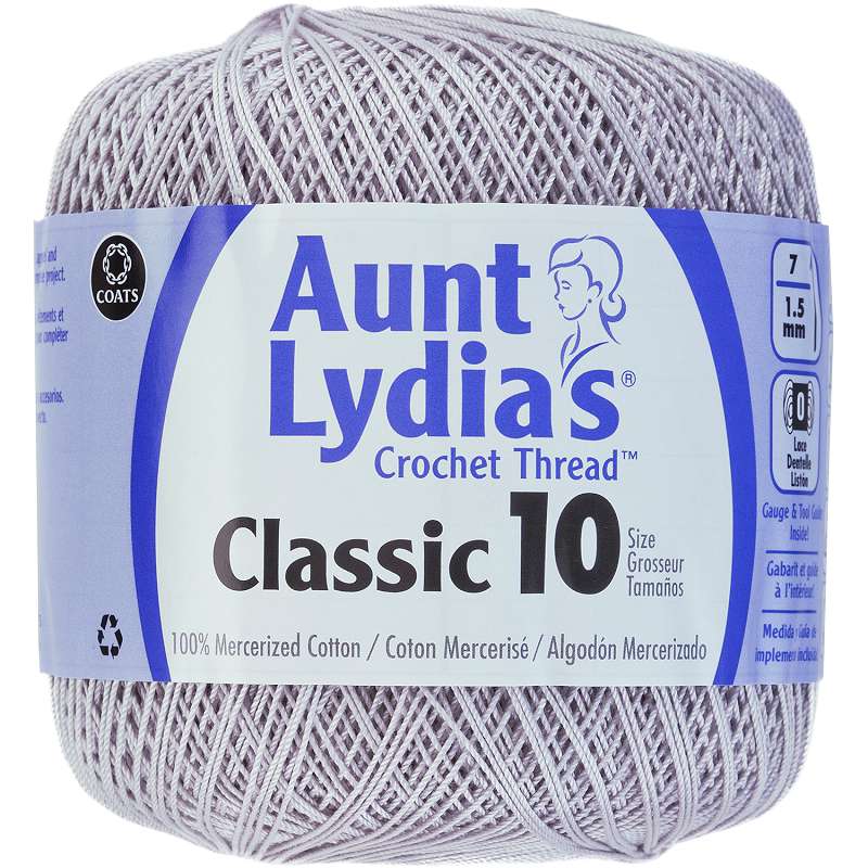 Aunt Lydia's Classic Crochet Thread Size 10 Silver