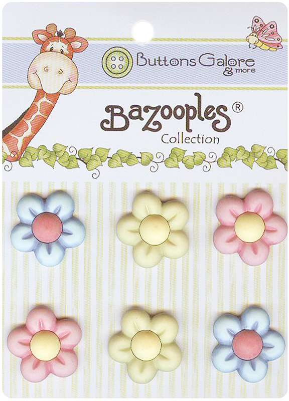 BaZooples Buttons Multi Flowers