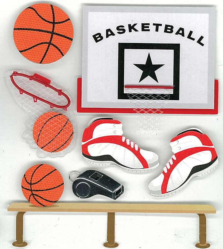 Jolee's Boutique Dimensional Stickers Basketball