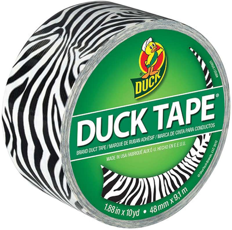Patterned Duck Tape 1.88"X10yd Zebra