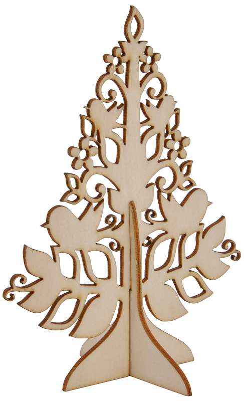 Wood Flourishes Small Stand-Up Tree 4.75"