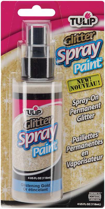 Tulip Fabric Spray Paint 4oz Glistening Gold Glitter