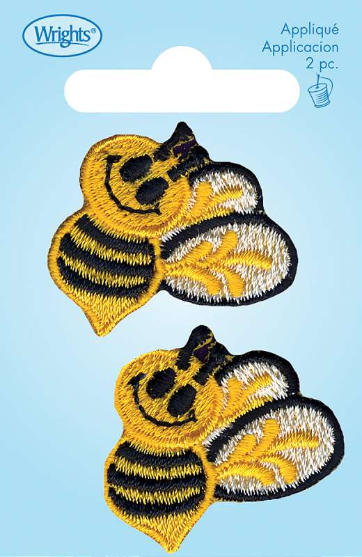 Wrights Iron-On Appliques 2/Pkg Bumblebees