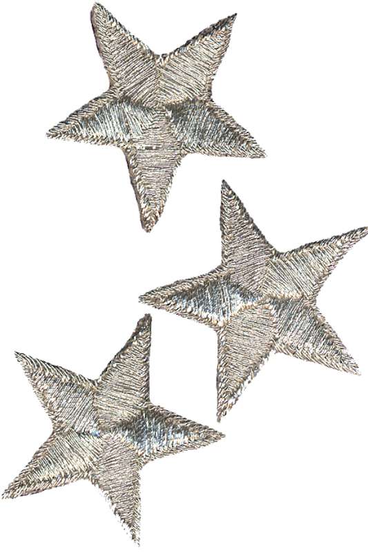 Wrights Iron-On Appliques 3/Pkg Silver Metallic Stars