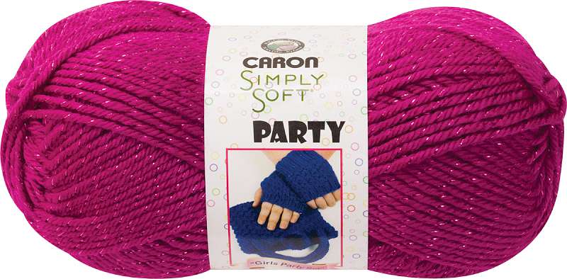 Simply Soft Party Yarn Fuchsia Sparkle 
