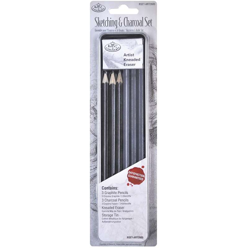 Sketching & Charcoal Set W/Tin 