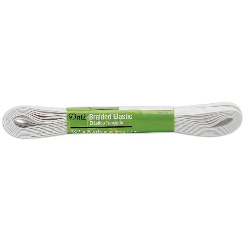 Braided Elastic 1/4"X8yd White