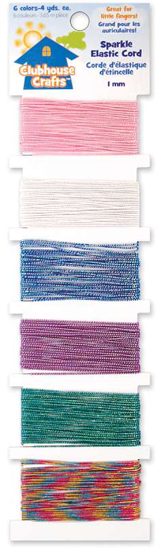 Clubhouse Crafts Elastic Cord Sparkle - 4yd Each Of 6 Colors