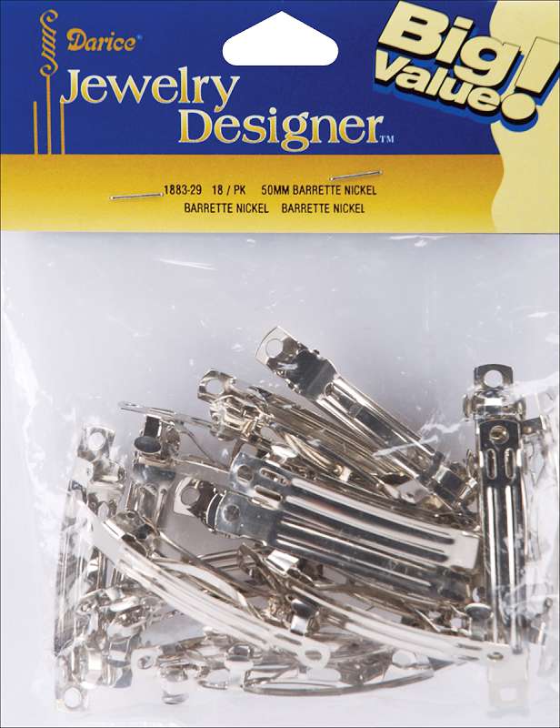 Barrettes 50mm 18/Pkg Nickel