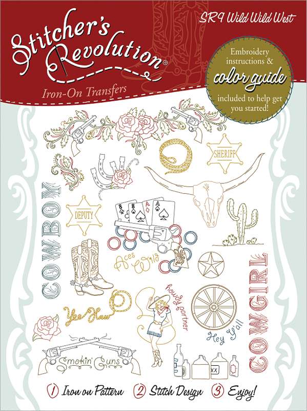 Stitcher's Revolution Iron-On Transfers Wild Wild West