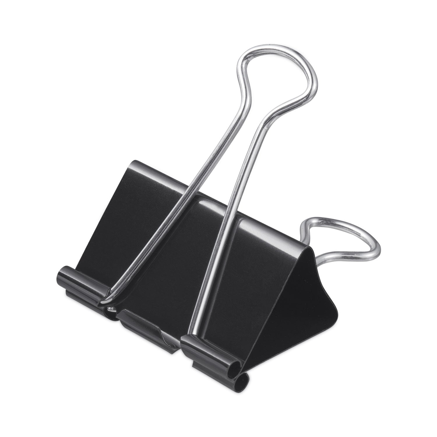 Universal® Large Binder Clips, 1" Capacity, 2" Wide, Black, 12/Pack