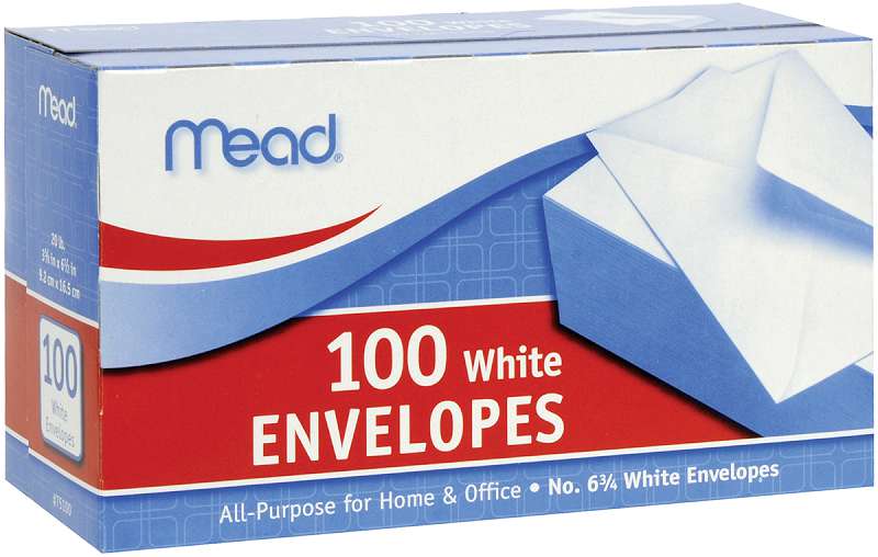 Mead Boxed Envelopes 3.625"X6.5" 100/Pkg Regular #6