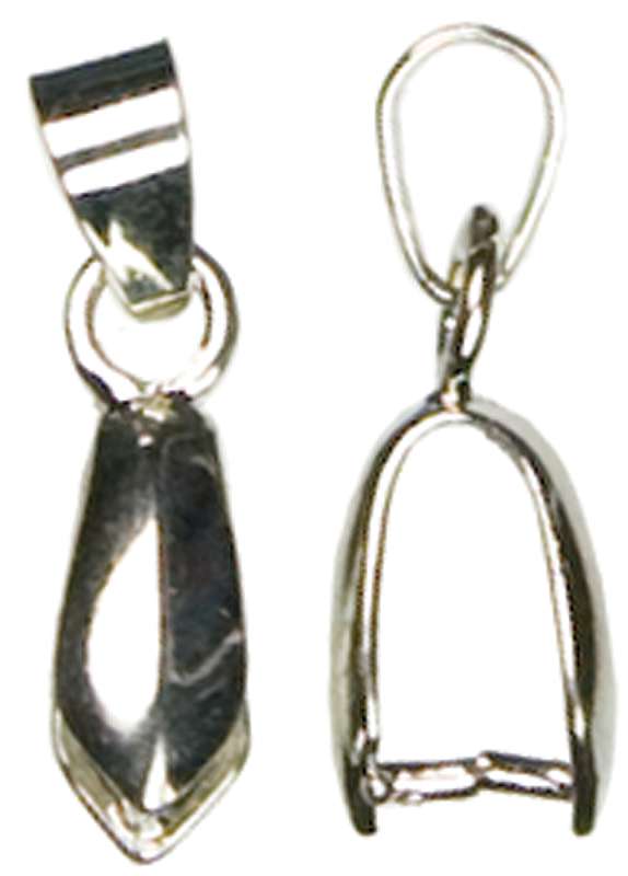 Jewelry Basics Metal Findings 9/Pkg Silver Pinch Bail