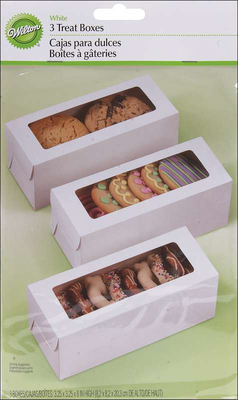 Treat Boxes White 8"X3.25"X3.25" 3/Pkg