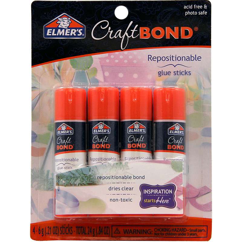 Elmer's CraftBond(R) Repositionable Glue Sticks 4/Pkg .21oz