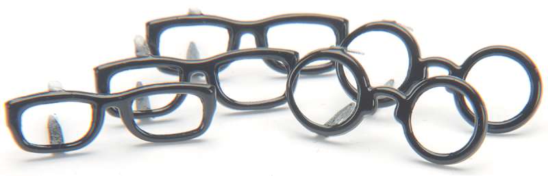 Eyelet Outlet Shape Brads 12/Pkg Black Glasses