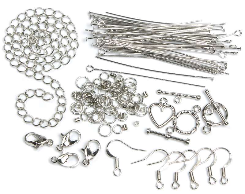 Jewelry Basics Metal Findings 134/Pkg Silver Starter Pack