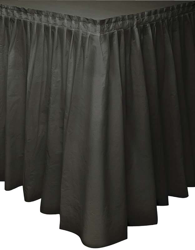 Plastic Tableskirt 14'X29" Black