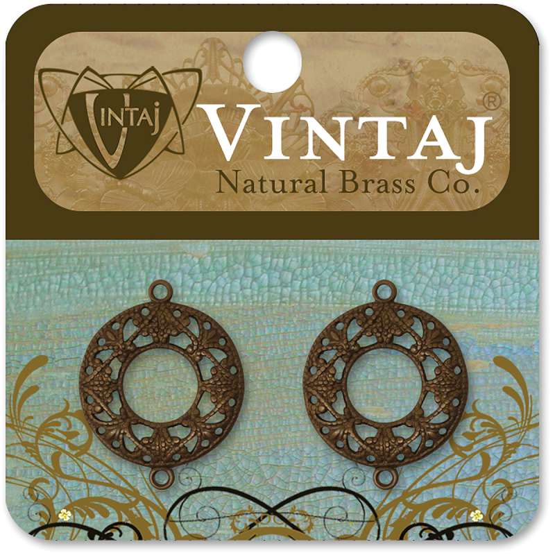 Vintaj Metal Accents Filigree Rings 17mm 2/Pkg