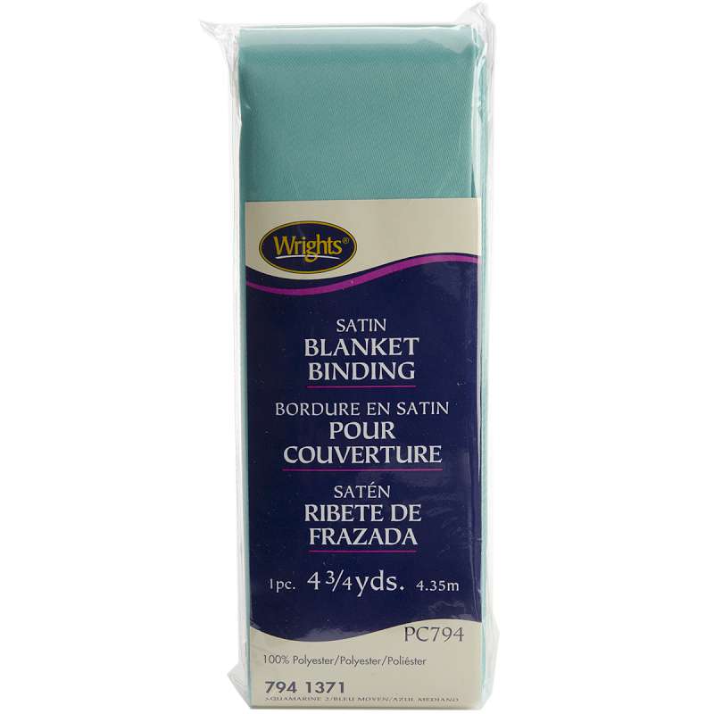 Single Fold Satin Blanket Binding 2"X4-3/4yd Aquamarine 2