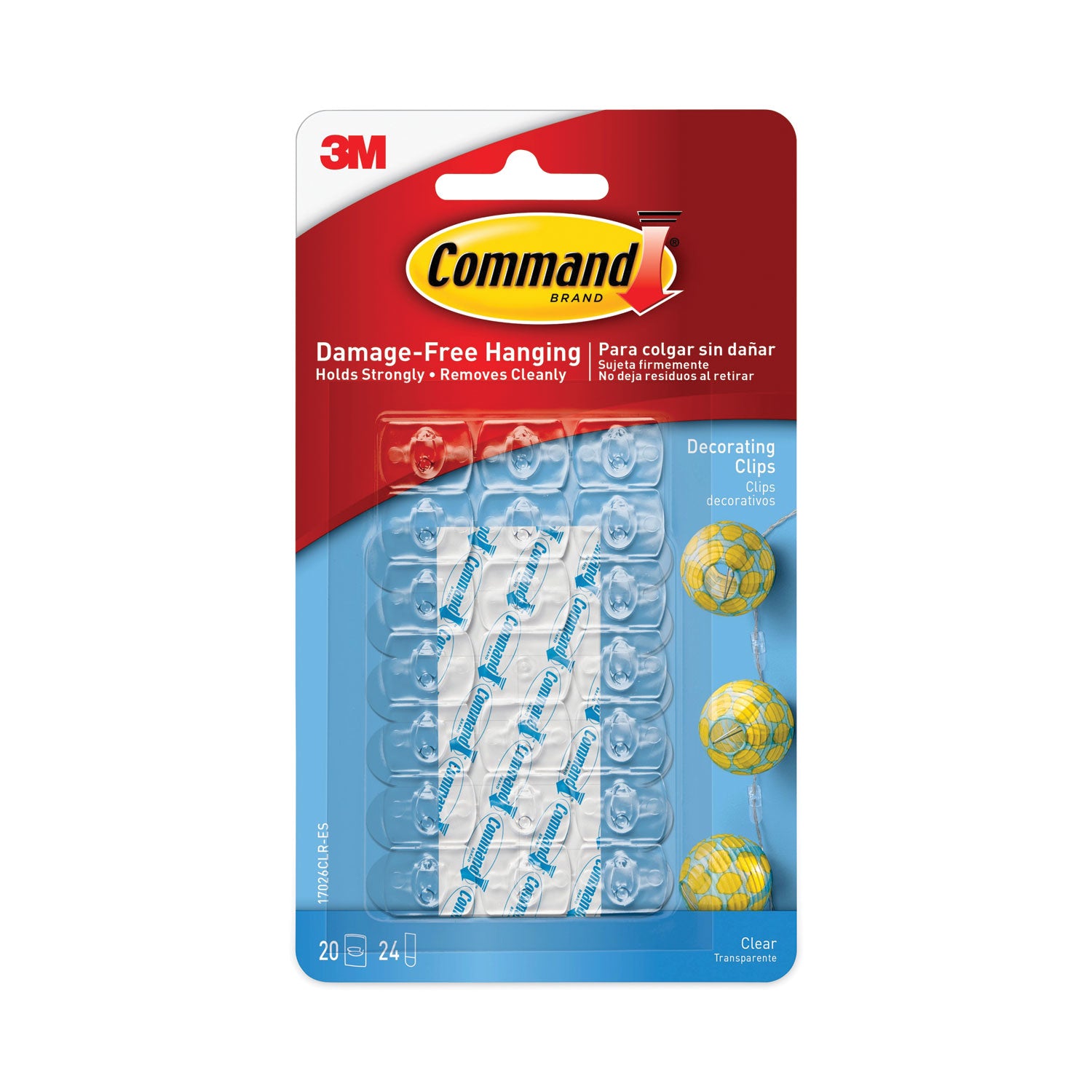 Command Mini Decorating Clips Clear 20 Clips & 24 Strips