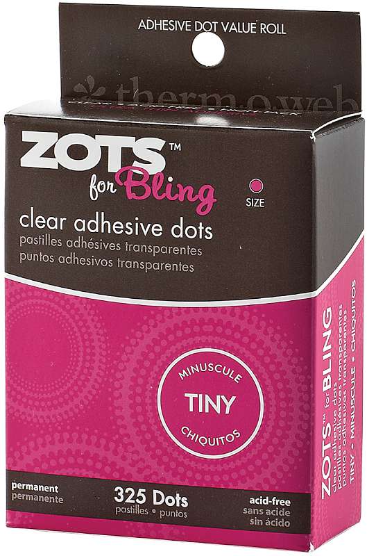 Zots Clear Adhesive Dots Bling Tiny 1/8" 325/Pkg