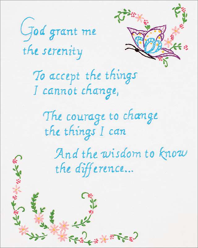 Stamped White Sampler 11"X14" Serenity Prayer