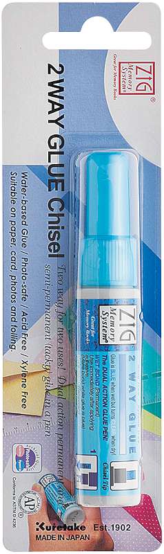 Zig 2-Way Glue Pen Carded Chisel Tip