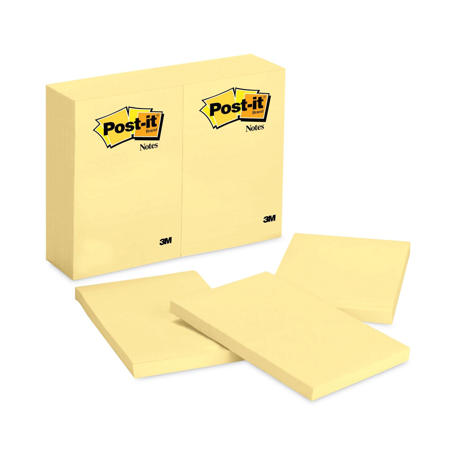 Post-it® Notes Original Pads in Canary Yellow, 4 x 6, 100-Sheet, 12/Pack