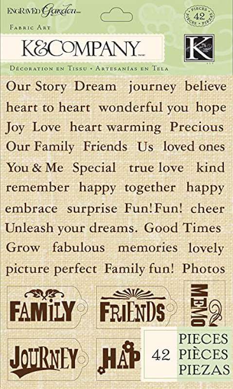 K&Company Engraved Garden Word and Tag Fabric Art