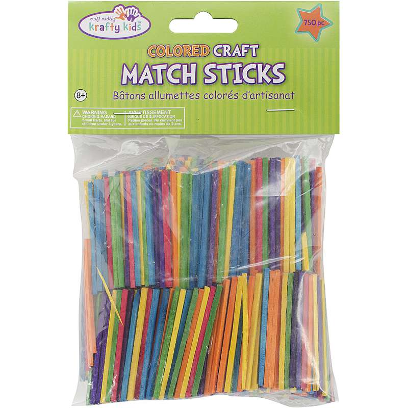 Craft Match Sticks Colored 2" 750/Pkg