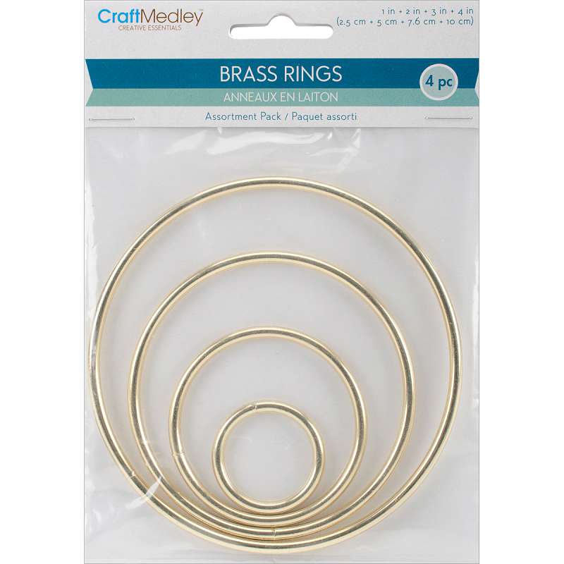 Brass Rings 4/Pkg 1", 2", 3" & 4"