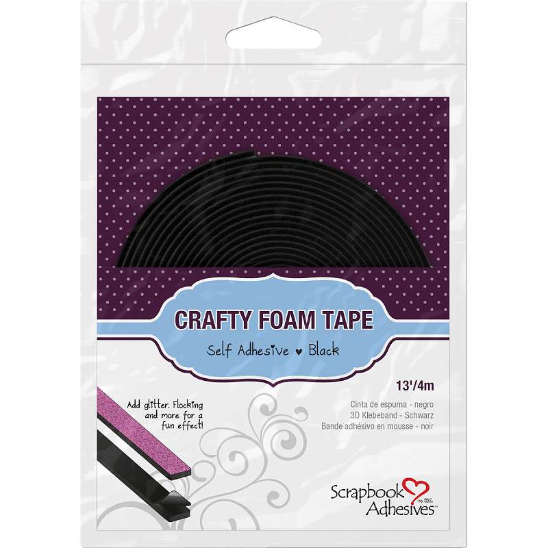 Scrapbook Adhesives Crafty Foam Tape Roll Black, .375"X13'
