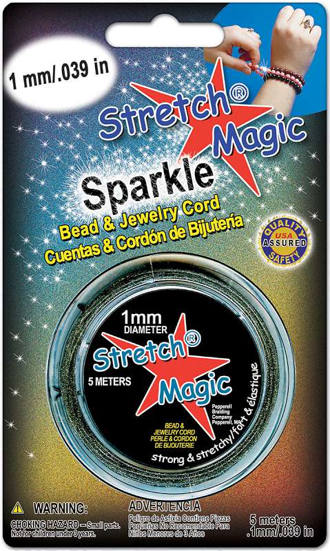 Stretch Magic Bead & Jewelry Cord 1mmX5m Glitter Silver