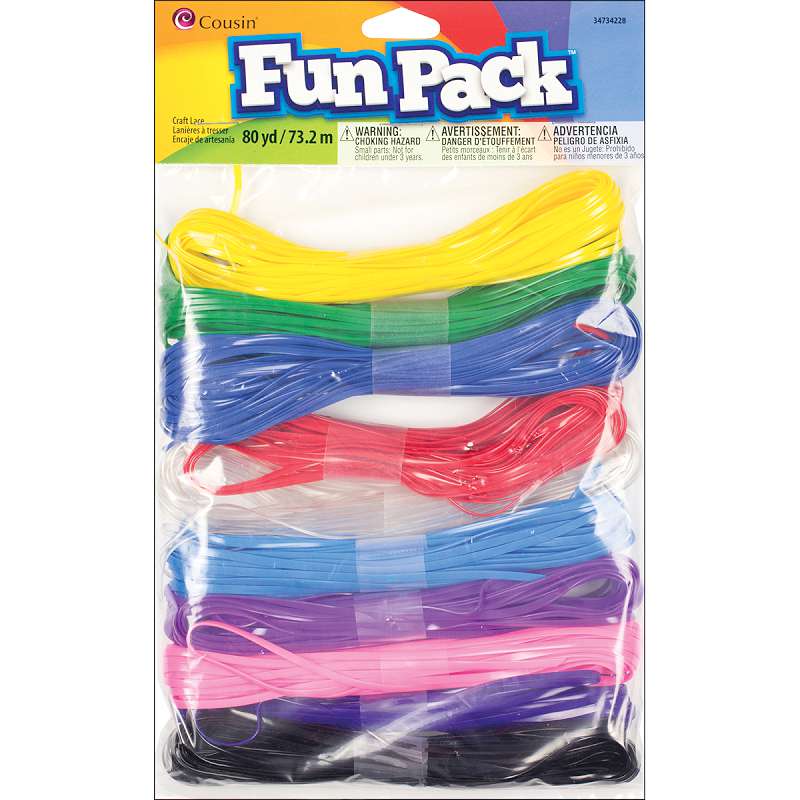 Fun Pack Plastic Craft Lace 80yd Assorted Colors