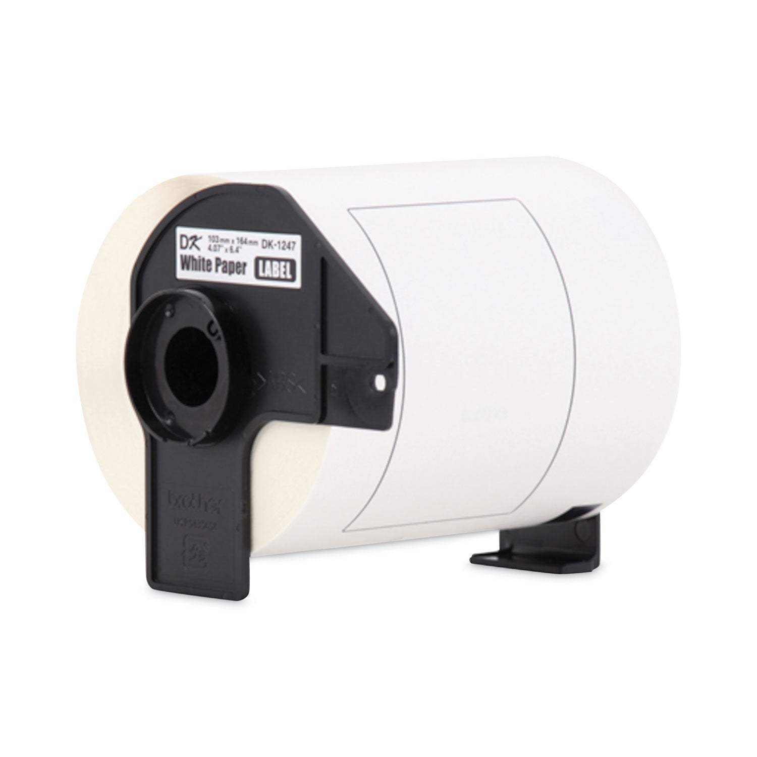 Brother P-Touch® DK1247 Label Tape, 4.07" x 6.4", Black on White, 180/Roll