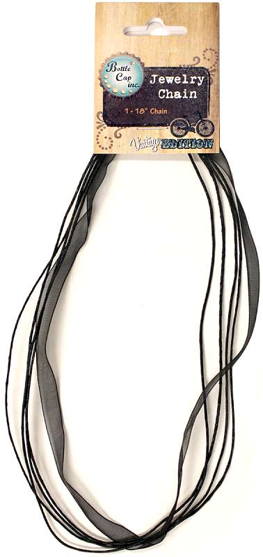 Bottle Cap Inc Vintage Organza Necklace 1/Pkg Black 18"