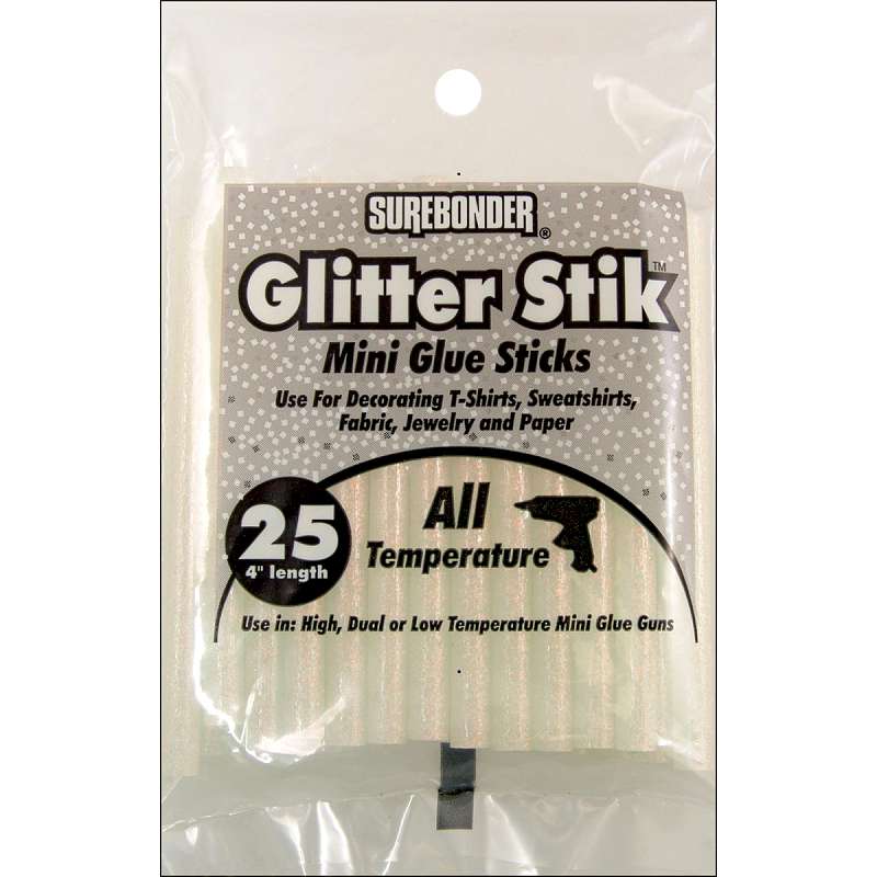 All-Temp Glitter Stik Mini Glue Sticks .27"X4" 25/Pkg Opal 