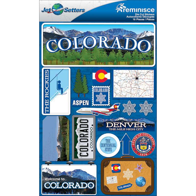 Jet Setters Dimensional Stickers Colorado