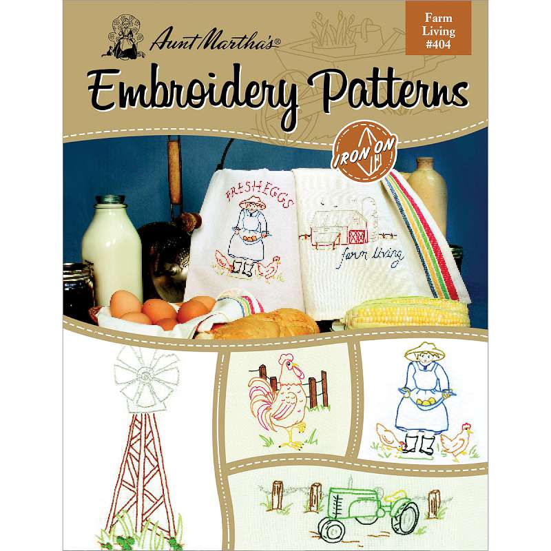 Aunt Martha's Iron-On Transfer Book Farm Living