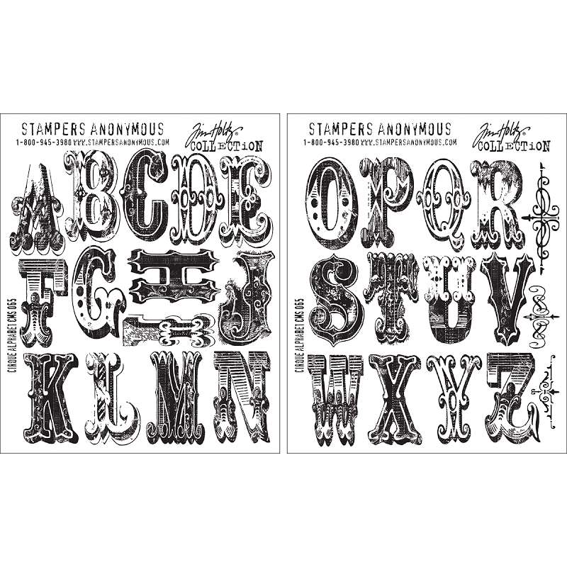 Tim Holtz Cling Stamps 7"X8.5" Cirque Alphabet
