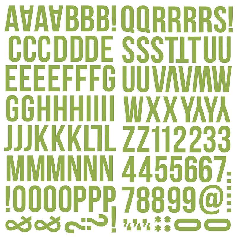 Simple Stories Color Vibe Foam Alpha Stickers 6"X12" 129/Pkg Green