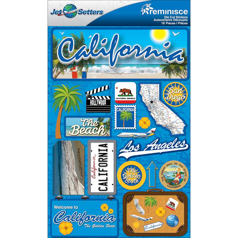 Jet Setters Dimensional Stickers California
