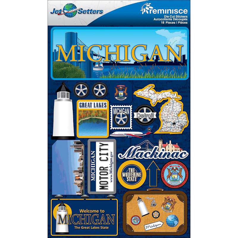 Jet Setters Dimensional Stickers Michigan