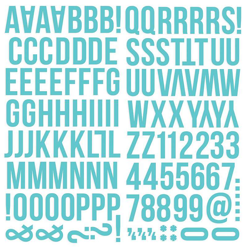 Simple Stories Color Vibe Foam Alpha Stickers 6"X12" 129/Pkg Teal